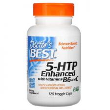 5-гидрокситриптофан, обогащенный витаминами B6 и C, Doctor's Best, 120 растительных капсул