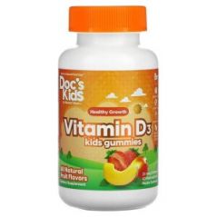 Детский витамин D3, Doc's Kids,  Doctor's Best, 25 мкг (1000 МЕ), 60 жевательных таблеток