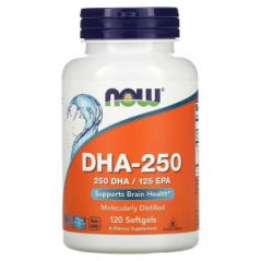 Рыбий жир и омега Now Foods DHA-250, 120 капсул