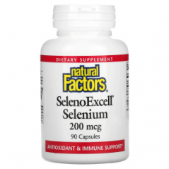 Селен, 200 мкг, 90 капсул, Natural Factors, SelenoExcell