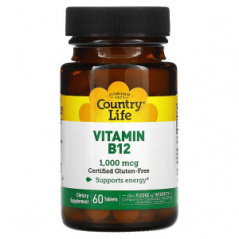 Витамин B12, Country Life, 1000 мкг, 60 таблеток