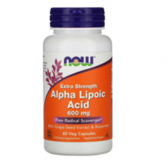 Alpha Lipoic Acid, Extra Strength, NOW Foods, 600 mg, 60 Капсул