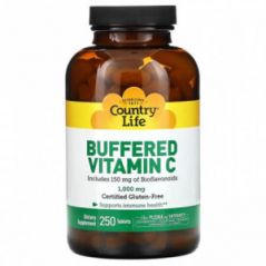 Буферизованный витамин C, Country Life, 1000 мг, 250 таблеток