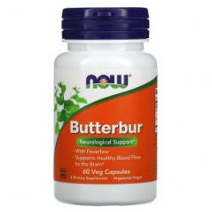Butterbur, 60 растительных капсул, NOW Foods