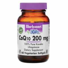 CoQ10 200 мг Витамин Е 60 капсул Bluebonnet Nutrition