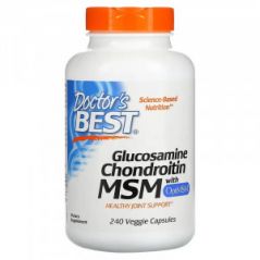 Глюкозамин, хондроитин и МСМ с OptiMSM Doctor's Best, 240 капсул