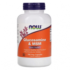 Глюкозамин и МСМ, 180 растительных капсул, NOW Foods