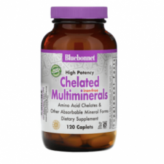 Хелатные мультиминералы без железа 120 капсул Bluebonnet Nutrition