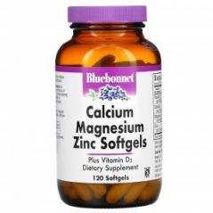 Кальций, магний и цинк Bluebonnet Nutrition, 120 капсул