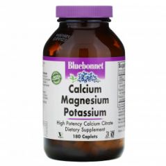 Кальций, магний и калий Bluebonnet Nutrition, 180 капсул