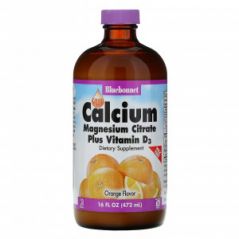 Кальций, магний и витамин D3 Bluebonnet Nutrition апельсин, 472 мл