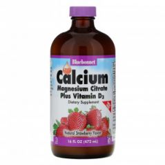 Кальций, магний и витамин D3 Bluebonnet Nutrition клубника, 472 мл