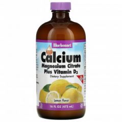 Кальций, магний и витамин D3 Bluebonnet Nutrition лимон, 472 мл
