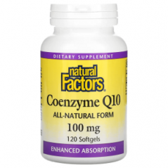 Коэнзим Q10, 100 мг, 120 мягких таблеток, Natural Factors