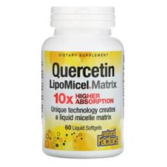 LipoMicel Matrix с кверцетином, 60 мягких капсул с жидкостью, Natural Factors