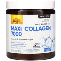 Maxi-Collagen 7000 порошок, Country Life, без вкуса, 213 г