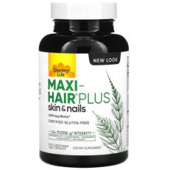 Maxi-Hair Plus, Country Life, 5000 мкг, 120 растительных капсул