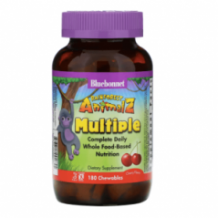 Мультивитамин со вкусом вишни Rainforest Animalz 180 таблеток Bluebonnet Nutrition