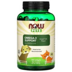 Омега-3 для собак и кошек Now Foods Pets, 180 капсул