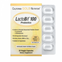 Пробиотики LactoBif 100 миллиардов КОЕ 30 капсул California Gold Nutrition