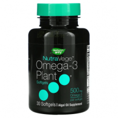 Растительная омега-3 NutraVege 500 мг 30 мягких, Nature's Way