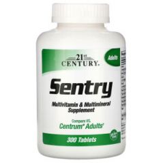 Sentry, мультивитаминная и мультиминеральная добавка для взрослых, 300 таблеток, 21st Century