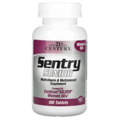 Sentry Senior, пищевая добавка с комплексом витаминов и минералов для женщин старше 50 лет, 100 таблеток, 21st Century