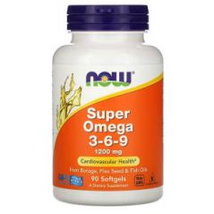 Тройной комплекс Now Foods Super Omega 3-6-9, 1200 мг 90 капсул