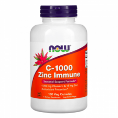 Витамин C и цинк NOW Foods 1000 мг, 180 капсул