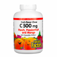 Витамин C Natural Factors 500 мг, 180 жевательных таблеток