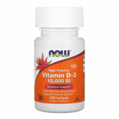 Витамин D-3 NOW Foods, 250 мкг (10 000 МЕ), 240 капсул