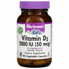 Витамин D3 2000 МЕ Bluebonnet Nutrition, 90 капсул