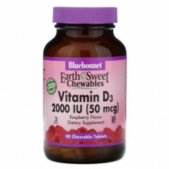 Витамин D3 2000 МЕ Bluebonnet Nutrition малина, 90 таблеток