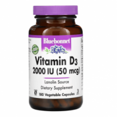 Витамин D3 50 мкг 2000 МЕ 180 капсул Bluebonnet Nutrition