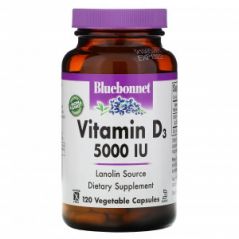 Витамин D3 5000 МЕ Bluebonnet Nutrition, 120 капсул