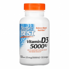 Витамин D3 Doctor's Best, 125 мкг (5000 МЕ), 720 капсул