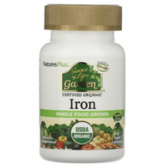 Железо, Source of Life Garden, 30 веганских капсул, NaturesPlus