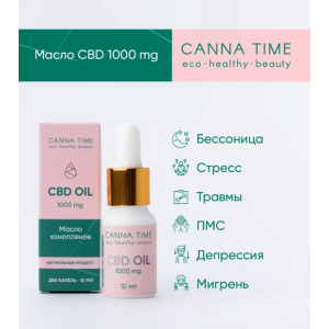 Canna time CBD oil 10 мл. 1000 мг
